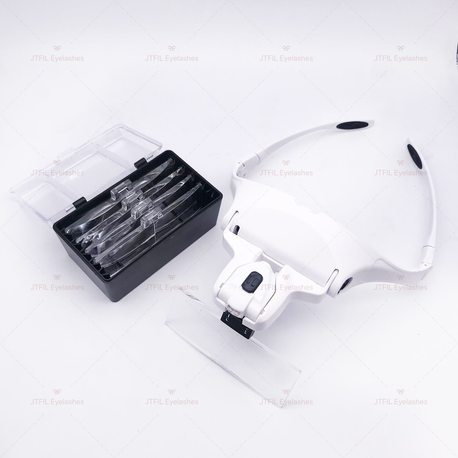 5 Lens Adjustable Headband Magnifying Glass Magnifier With LED Light Magnifying Light Glasses For False Lashes Eyelash Extension