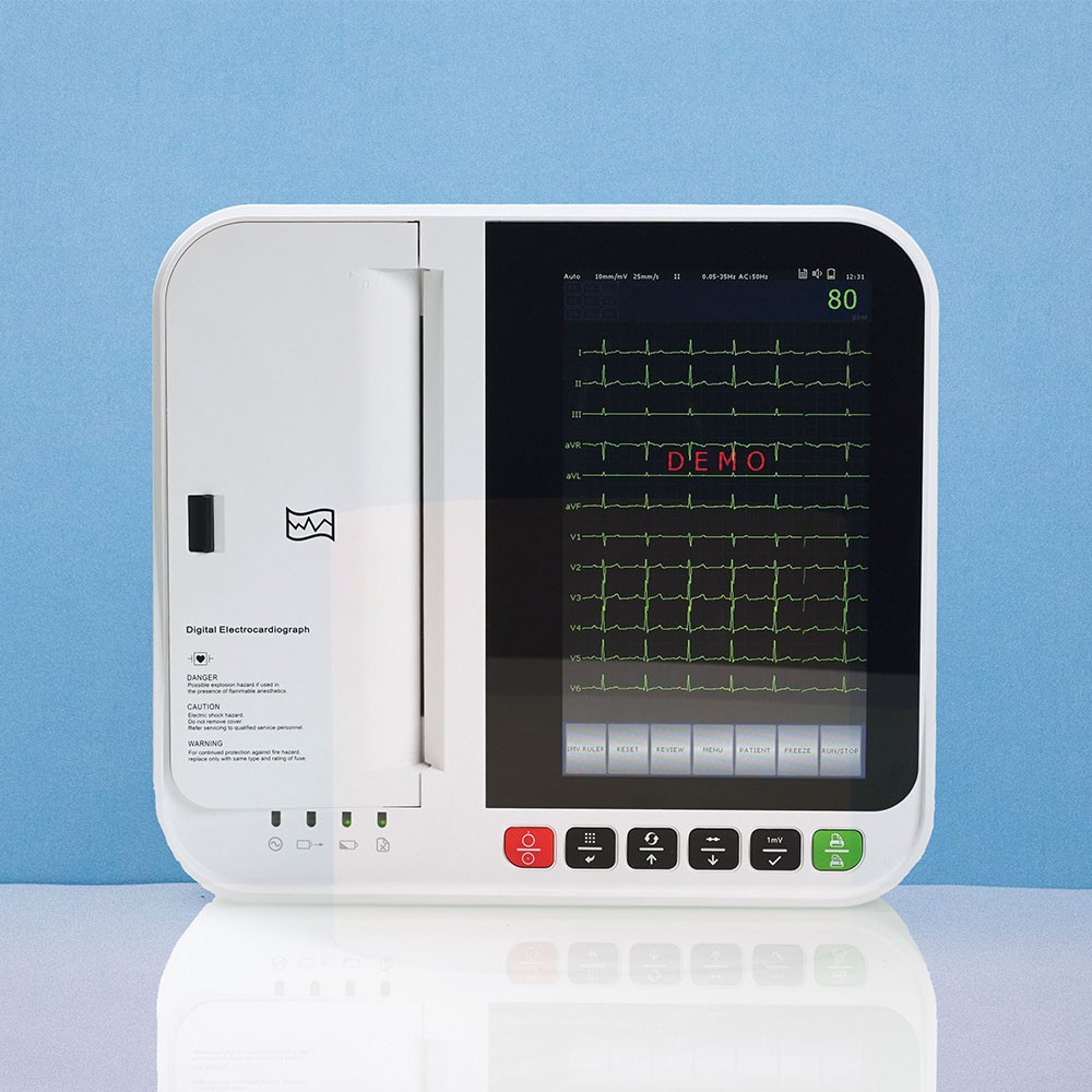 Digital ECG Machine 12 Channel Color 10.2 inch HD Touch Screen 12 Lead Display External Capacity SD Card/USB ECG Workstation