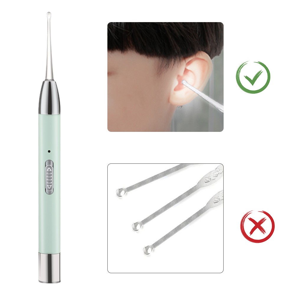 3pcs LED Light Luminous Ear Spoon Ear Tweezers Nose Clip Luminous Rechargeable Ear Wax Removal Picker Ear Cleaner Ear Cleaning