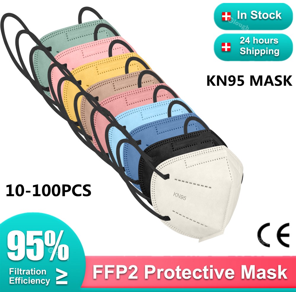 Morandi ffp2fan Adult KN95 Mascarillas FPP2 Face Mask 5 Layers Face Mask Ventilated FFP2 Respirator Mouth Mask KN95 Color