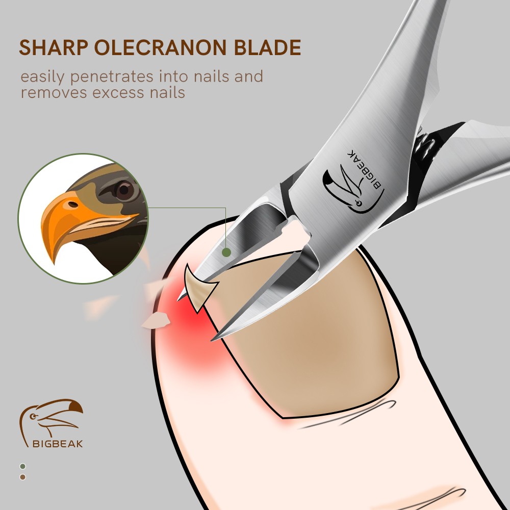 BIGBEAK Nail Clippers Toe Nail Clippers Professional Ingrown Toenails Correction Pliers Thick Nail Cutter Pedicure Manicure Tools