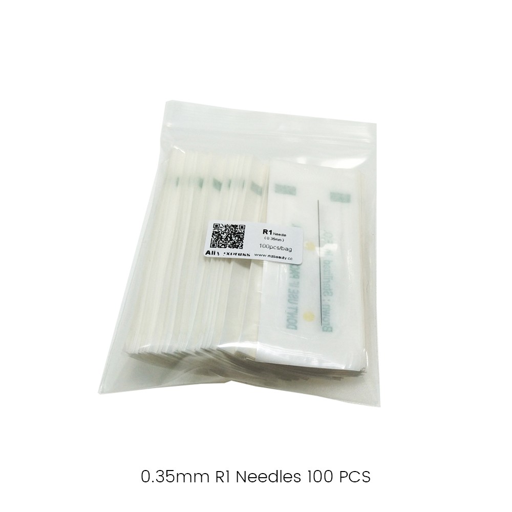 Disposable R1 tattoo needles 1R single round needles for eyebrow eyeliner lip permanent makeup mache0.3mm 0.35mm 0.4mm needle