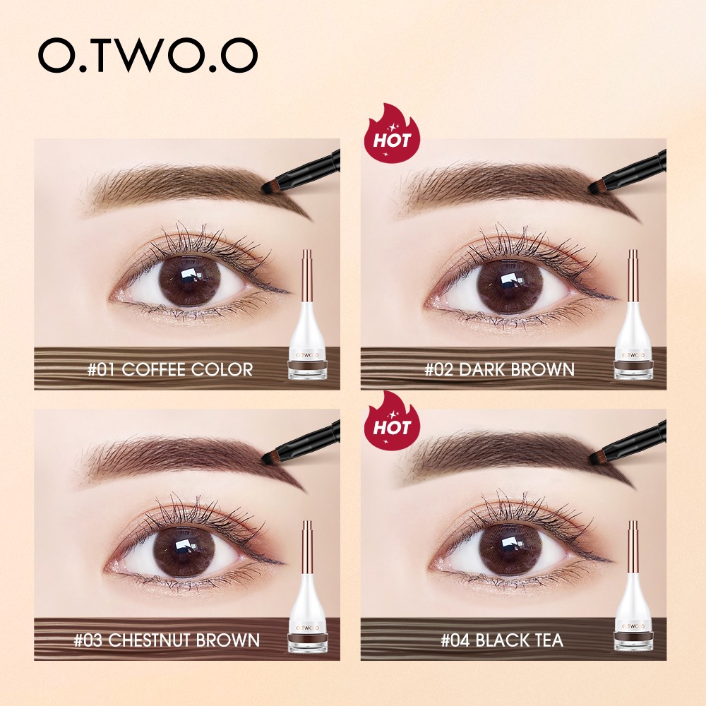 O.TW O.O Eyebrow Pomade Eyebrow Mascara Natural Waterproof Long Lasting Creamy Texture 4 Colors Tinted Sculpted Eyebrow Gel With Brush