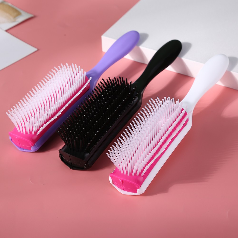 1PC 9 Rows Hairdressing Brush Wheat Straw Detangling Salon Hairdressing Straight Curly Hair Comb Women Soft Hair Brush