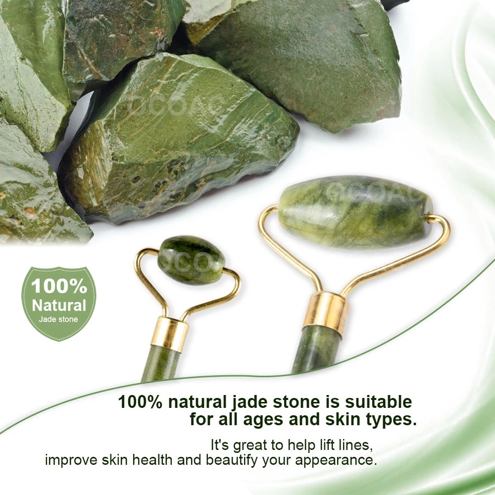 2pcs jade massage face beauty health gua sha scraper set skin care natural stone white gouache face slimming massage