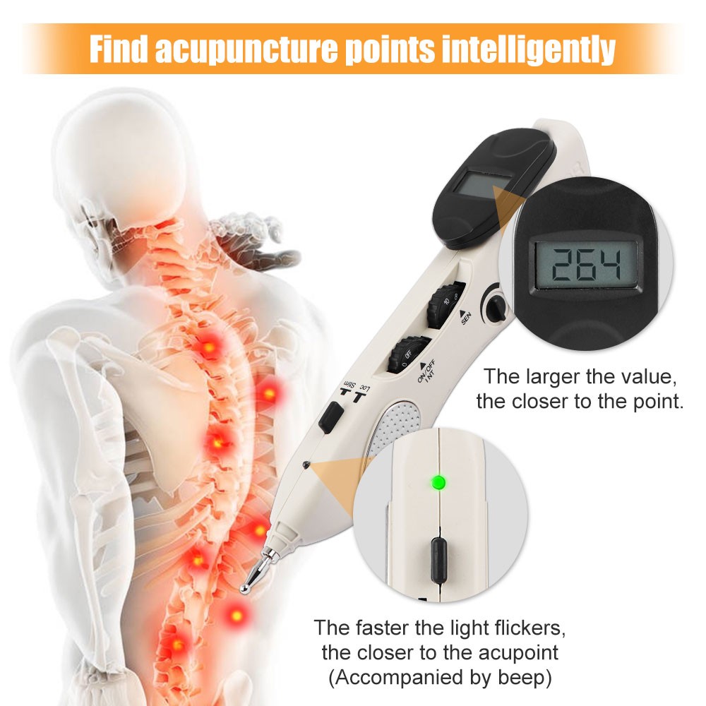 Smart Electronic Meridian Acupuncture Pen Electric Body Massager Pulse Pointer Physiotherapy Relax Massage Tool USB