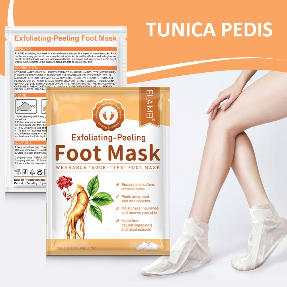 2pcs/bag Exfoliating Foot Mask Feet Peeling Mask Socks Spa Smooth Dead Skin Remover Moisturizing Whitening Foot Mask