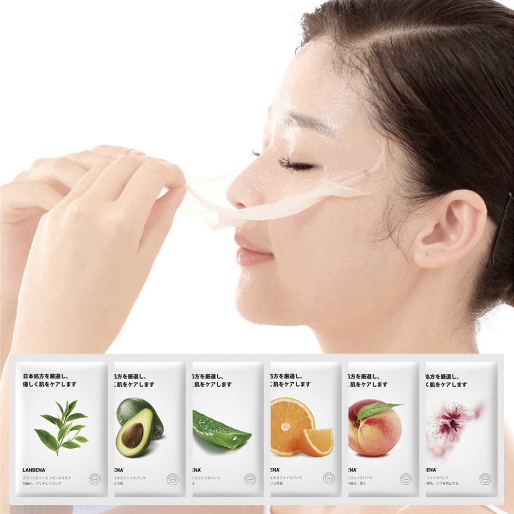 1pc Fruit Aloe Moisturizing Facial Mask Deep Moisturizing Oil-control Skin Rejuvenation Anti-aging Facial Mask Beauty Skin Care