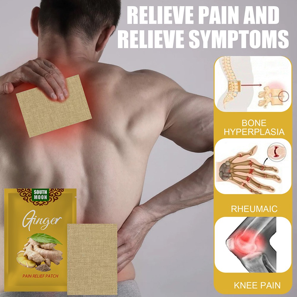 10pcs Ginger Detox Patch Body Neck Knee Pillow Joint Shoulder Arthritis Back Knee Pain Relief Swelling Chinese Herbal Adhesive Pads