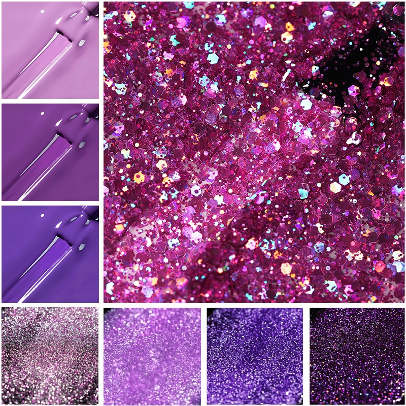 UR SUGAR 7.5ml Purple Series Gel Nail Polish Reflective Laser Gel Glitter Semi Permanent Lamp Varnish Soak Off Nail Art Design