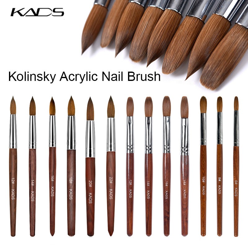 Acrylic Nail Brush Kolinsky Sable UV Nail Gel Crystal Nail Brush Painting Drawing Carving Dotting Pen DIY Nail Design Brushes