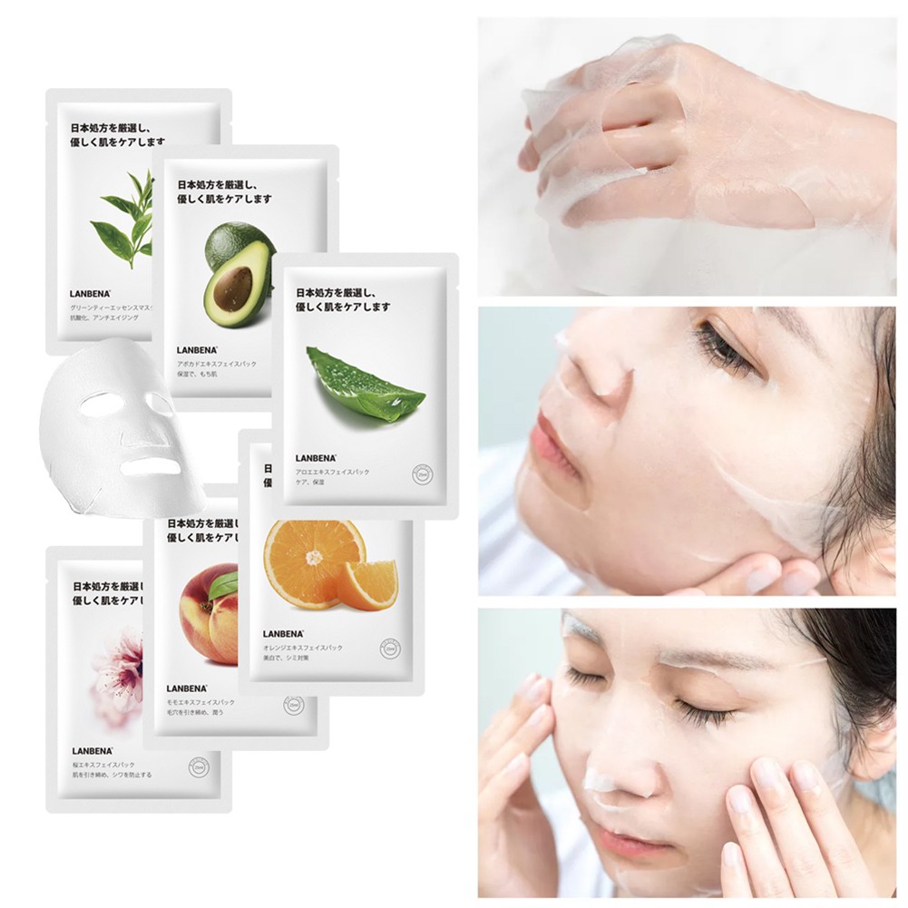 1pc Fruit Aloe Moisturizing Facial Mask Deep Moisturizing Oil-control Skin Rejuvenation Anti-aging Facial Mask Beauty Skin Care