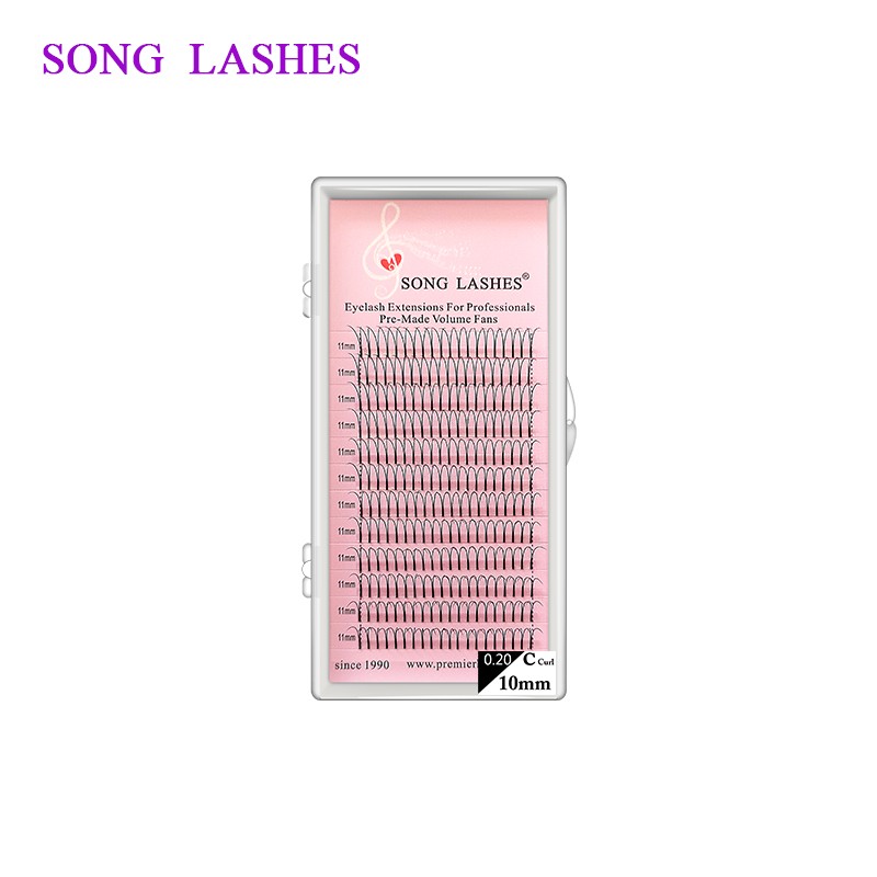 song lashes 0.15mm 0.20mm thickness long stem premade fans 2D 3D volume lashes eyelash extension premade volume fans