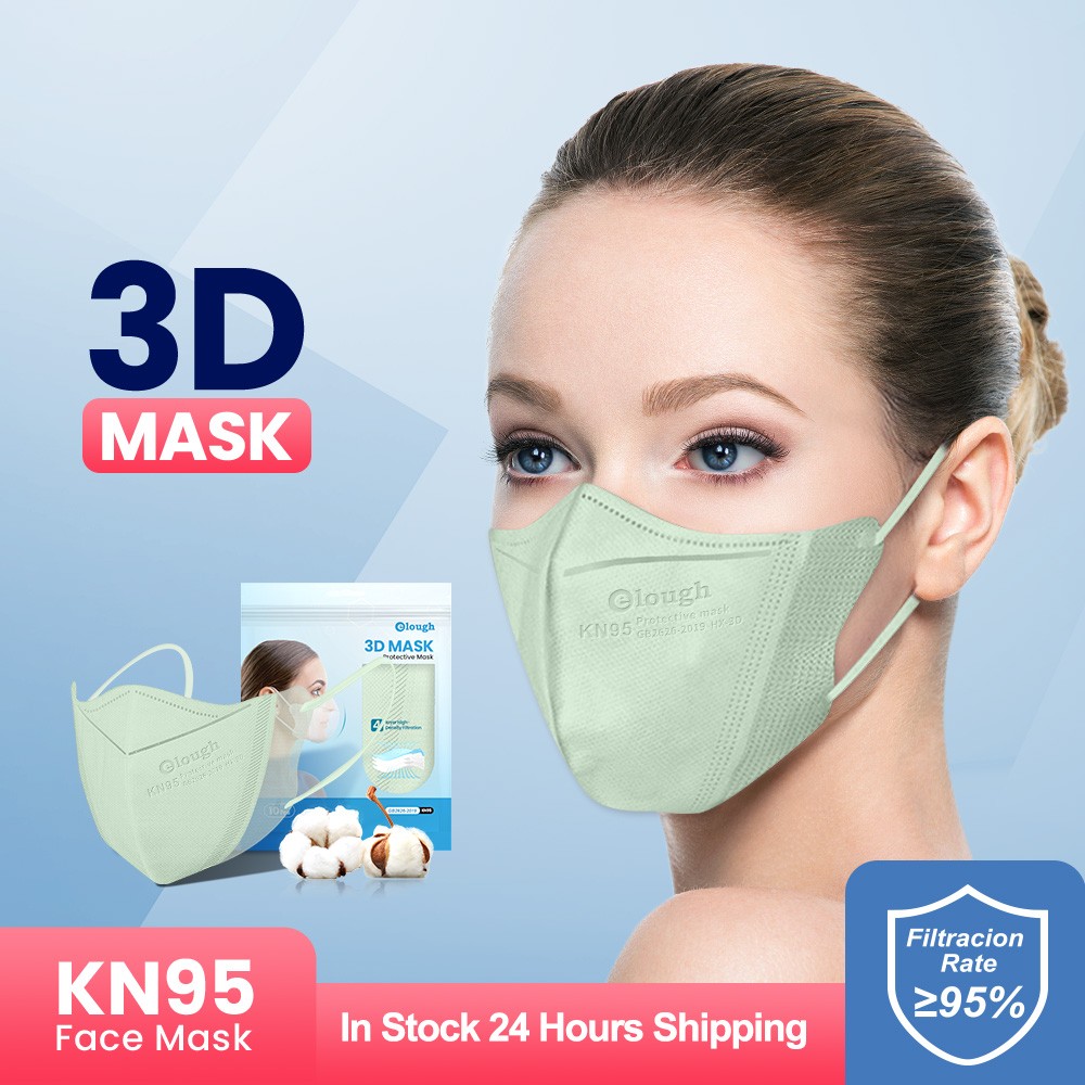 Elough KN95 Mascarillas FPP2 Mask Adult 3D 4 Layer FFP2 Approved Face Masks Mascarilla ffp2 homology ada Spain Máscara de Olotto