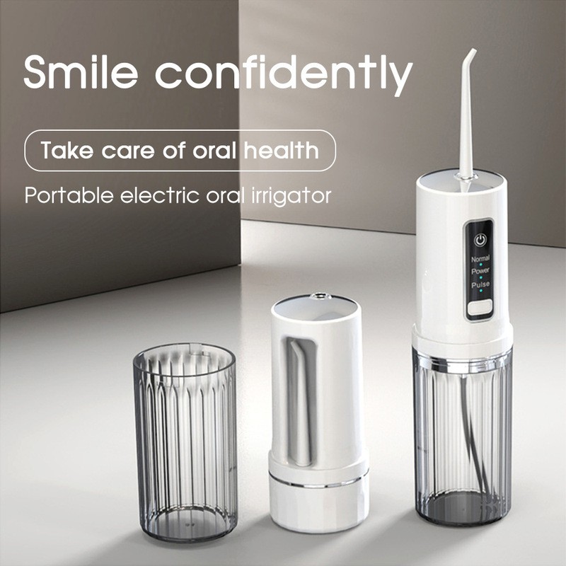 Electric Dental Oral Irrigator 3 Modes Foldable Dental Water Aerator 230ml Portable Water Tank Dental Hygiene Travel Home