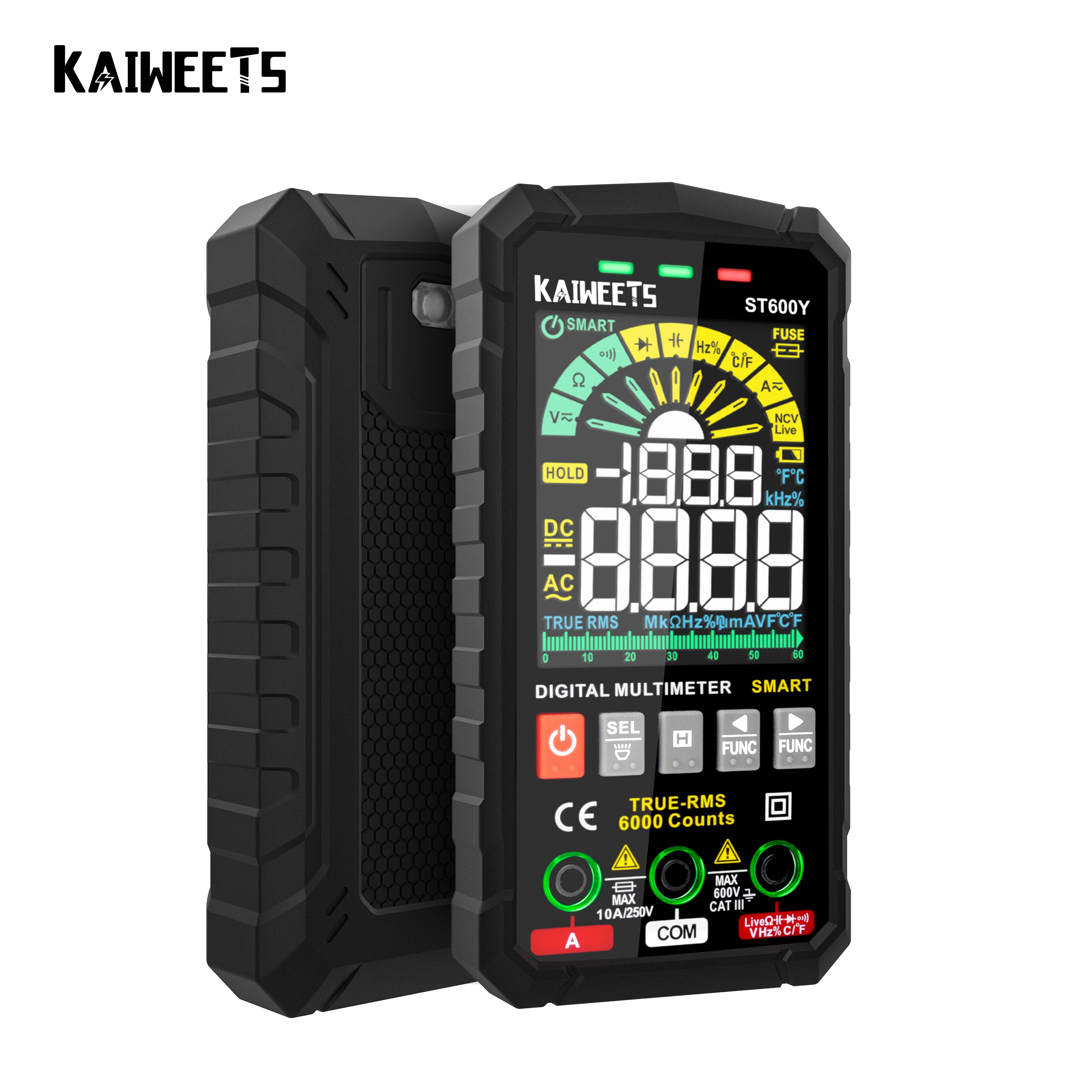 KAIWEETS ST600Y Ture RMS Digital Multimeter Intelligent Multimeter NCV Multimeter AC Voltage DC Capacitance Ohm Hz