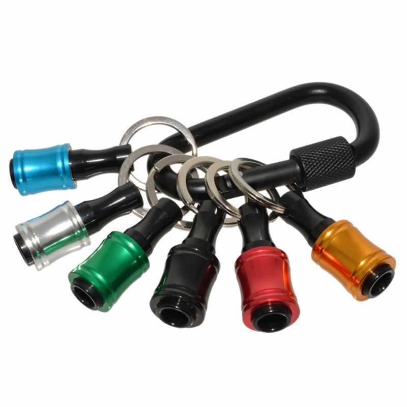 6pcs 1/4 inch head screwdriver machine bits holder extension bar screw drill adapter quick release keychain