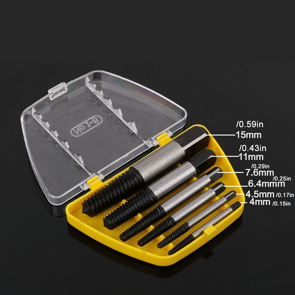 Damaged Broken Screw Remover Extractor Drill Bits 5/6pcs Steel Durable Easy Out Remover Center Drill Damaged Bolts Removal Tool