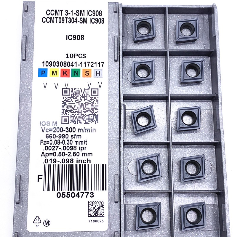 كربيد إدراج CCMT09T304 CCMT09T308 SM IC907 IC908 أداة تحول الداخلية CCMT 09T304 09T308 قطع غيار مخرطة CNC Tokarnyy