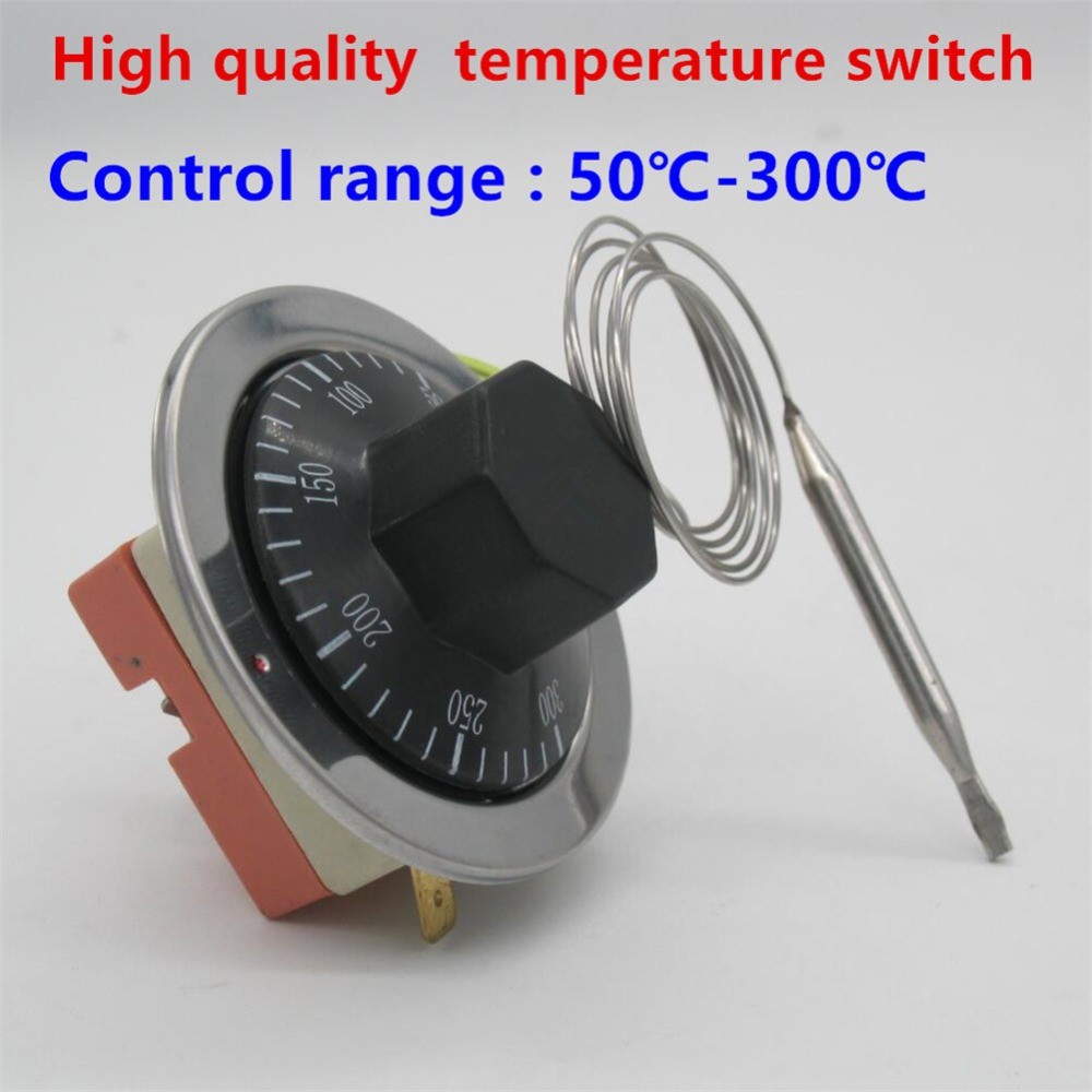 Thermostat-sensor temperature control switch, AC 16A, for electric oven, 50-300C disc, specially designed thermocouple