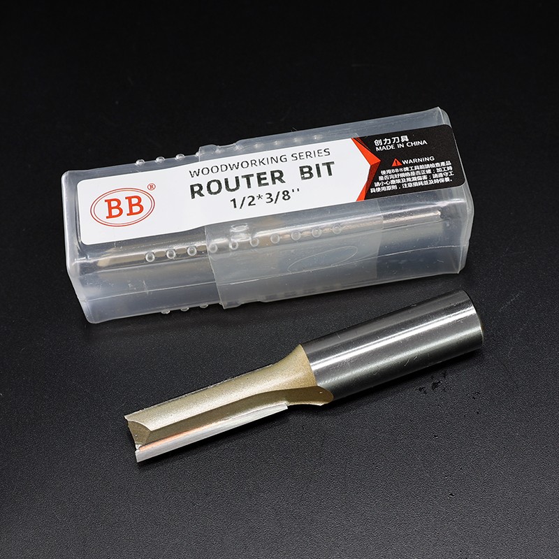 BB Straight Bit 2 Flute Long Blade Router Bit 1/4 1/2 Woodworking Slotting Tool End Miil Double Edged Cutter