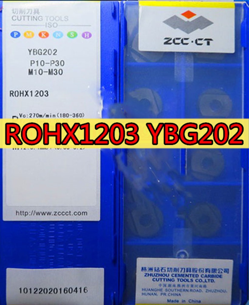 ROHX1203 ROHX1604 ROHX2005 YBG202 Carbide Inserts 100% Original Zcc.ct Processing: stainless steel, alloy steel, etc