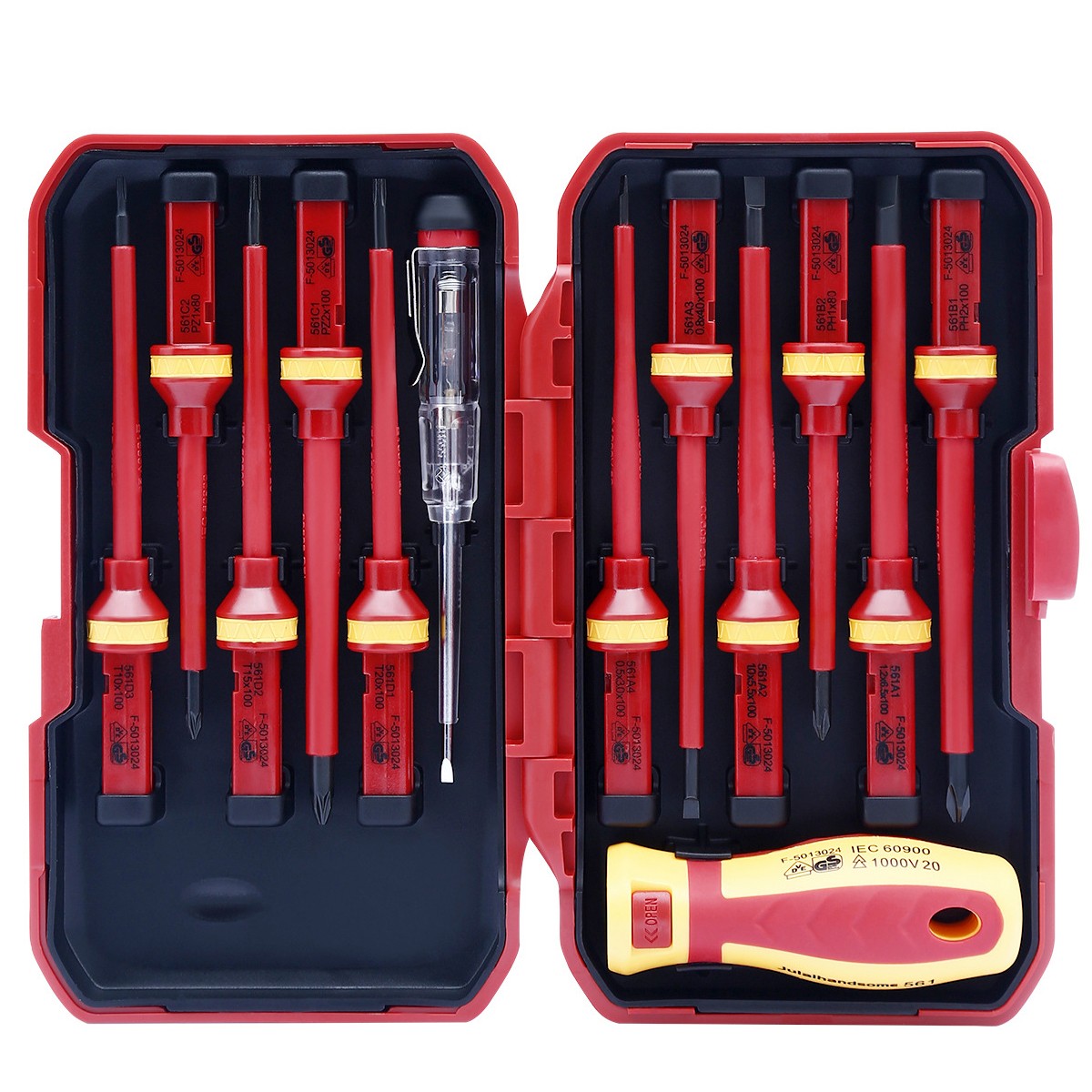 13/pcs VDE Insulated Screwdriver Set 1000V Slotted Phillips Screw Driver Kit Bits With Test Pen Electricians Hand Tools