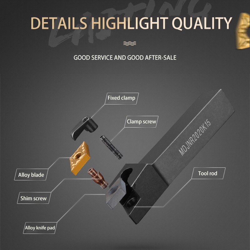 KaKarot External Turning Tool MDJNR1616H11 MDJNR2020K11 MDJNR2525M11 Carbide Inserts DNMG MDJNR Lathe Tool Cutting Tools 1 Set