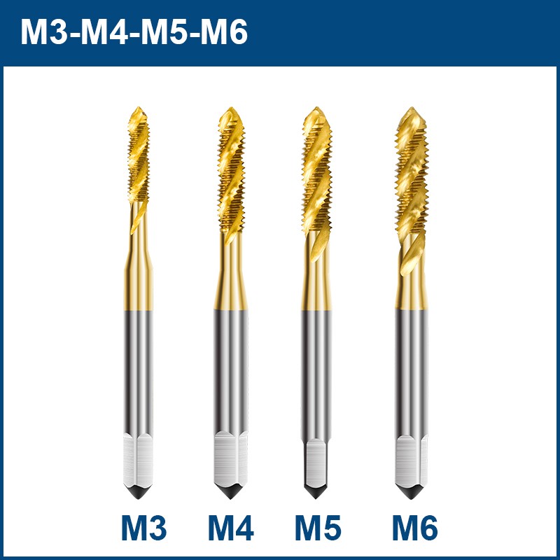 XCAN Screw Tap 4/5pcs M3 M4 M5 M6 M8 Metric Tap Kit Spiral Drill Bit Threading Tools HSS Steel 6542 Screw Tap