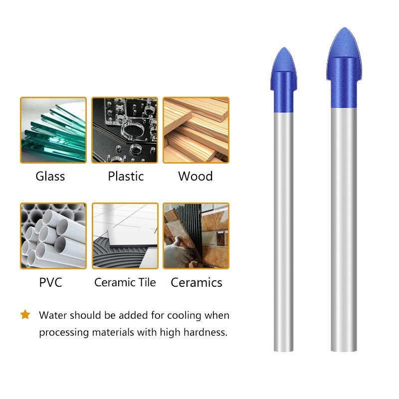 XCAN Glass Drill Bits 6/8mm Triangular Metal Drill Bit Multifunction Carbide Power Diamond Tile Bits Wall Ceramic Hole Opener