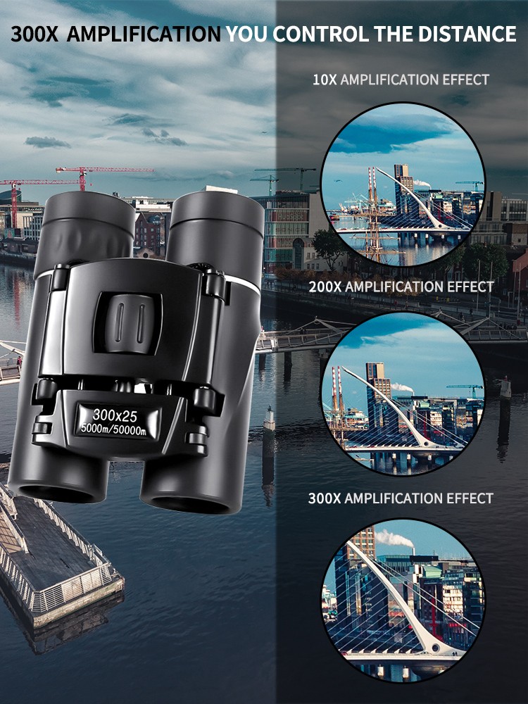 500X25 50000m Portable Zoom HD Professional Powerful Binoculars Long Range Monocular Telescope Low Night Vision Hunting Tourism