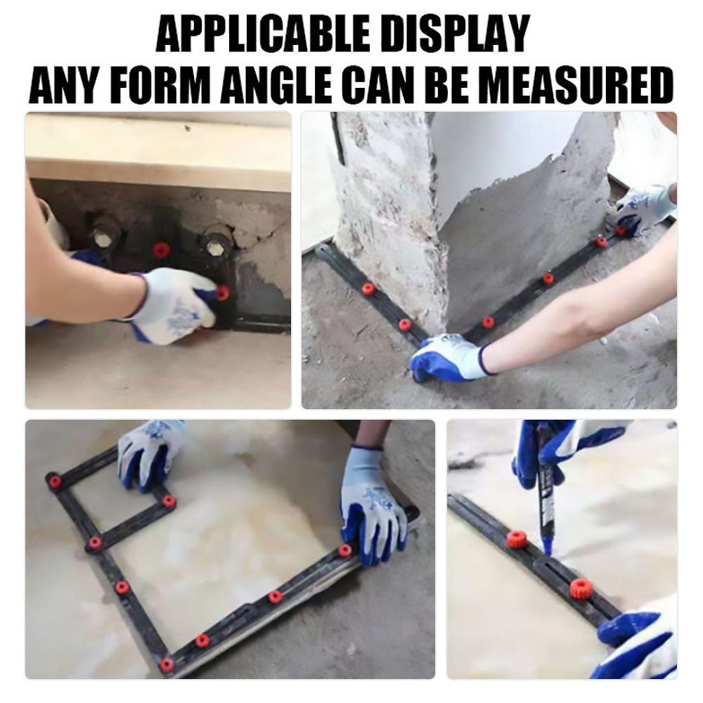 Fold Angle Ruler Aluminum Measuring Ruler for Tile Floor Glass Woodworking Locator Hole Template Tile Hole Guide