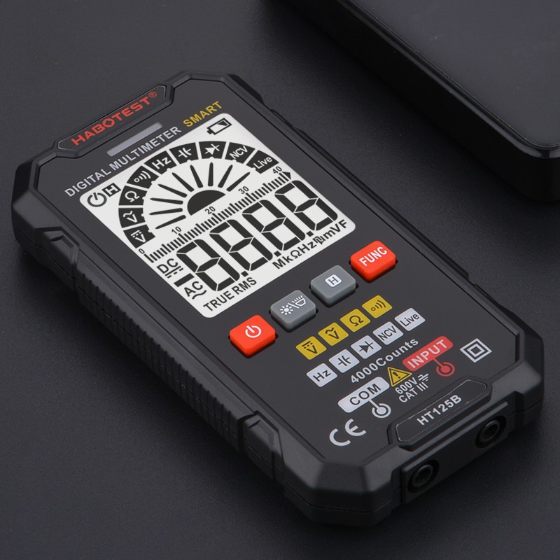 HABOTEST DMM HT125 Digital Multimeter Professional Automatic Intelligent Capacitance Ohm Dual Wired Continuity AC DC 600V