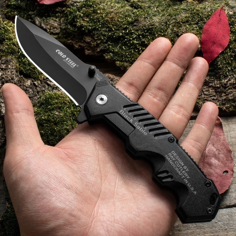 Folding Pocket Knife Tactical Survival Knife Sharp Steel Blade Outdoor Combat Hiking Hunting Knives Self Defense Camping Tools