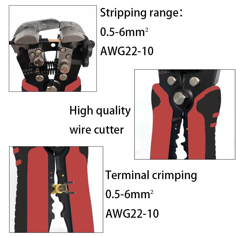 SH-371 Automatic Wire Stripping Pliers 0.5-6mm Square, Ssed For Electrical Maintenance Of Cable Cutting Tools