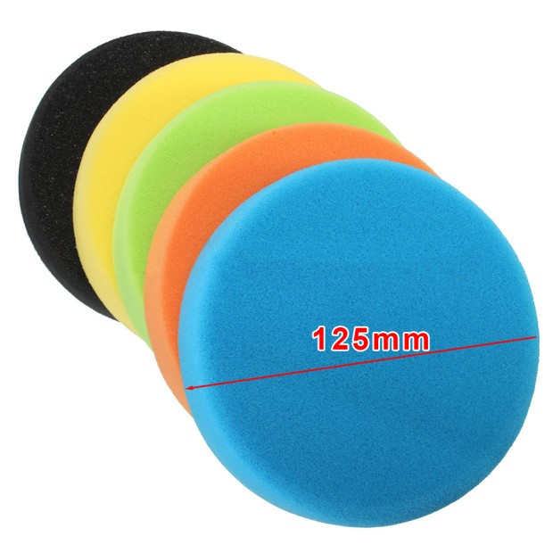 5 Pieces Buffing Pads Set 125mm/5inch Car Foam Drill Pad Polishing Sponge Wheel Set Kit Power Tool Car Polisher Accessories