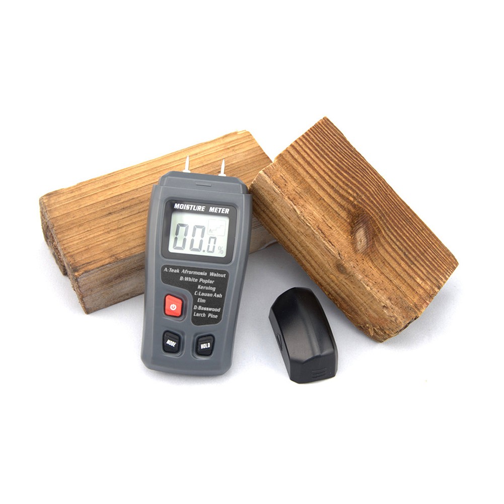 9V Wood Moisture Meter Digital LCD 0-99.9% Two Pins ABS Wood Wood Moisture Humidity Tester Timber Moisture Detector