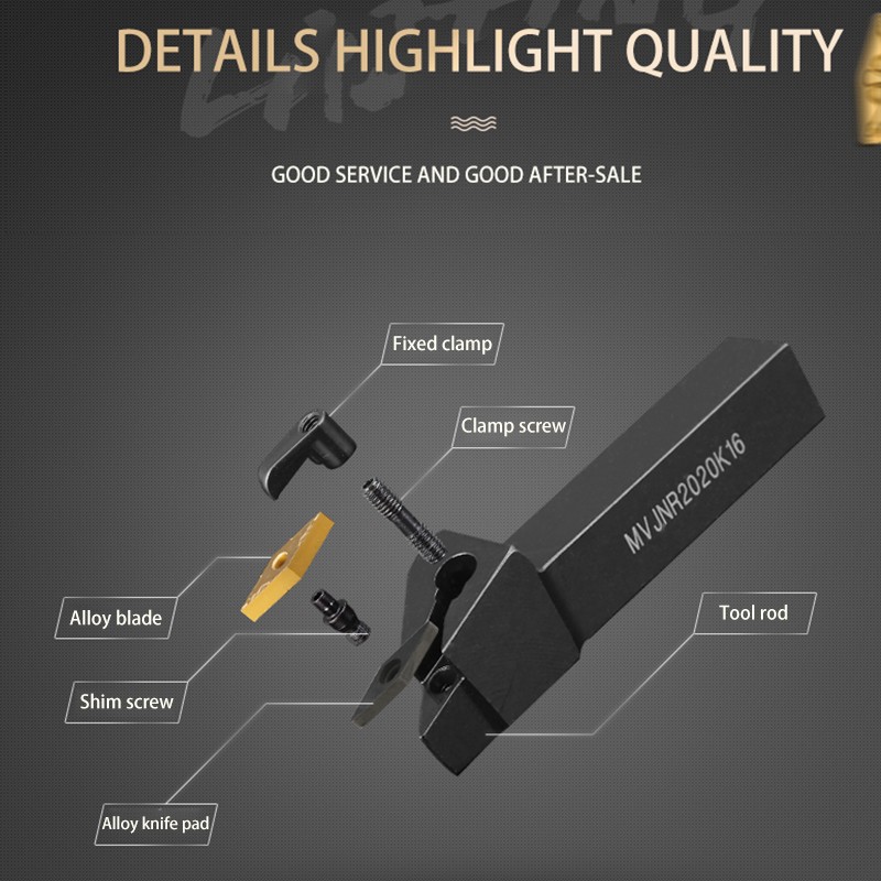 Kakarot External Turning Tool Holder MVJNR2020K16 MVJNR1616K16 MVJNR2525M16 VNMG160408 Carbide Inserts MVJNR Lathe Cutting Tools