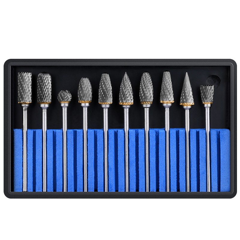 10pcs Tungsten Mill Head Tungsten Steel Tungsten Carbide Bits Sets Mini Drill Bit Diamond Burs Material Tungstenio Dremel Accessories