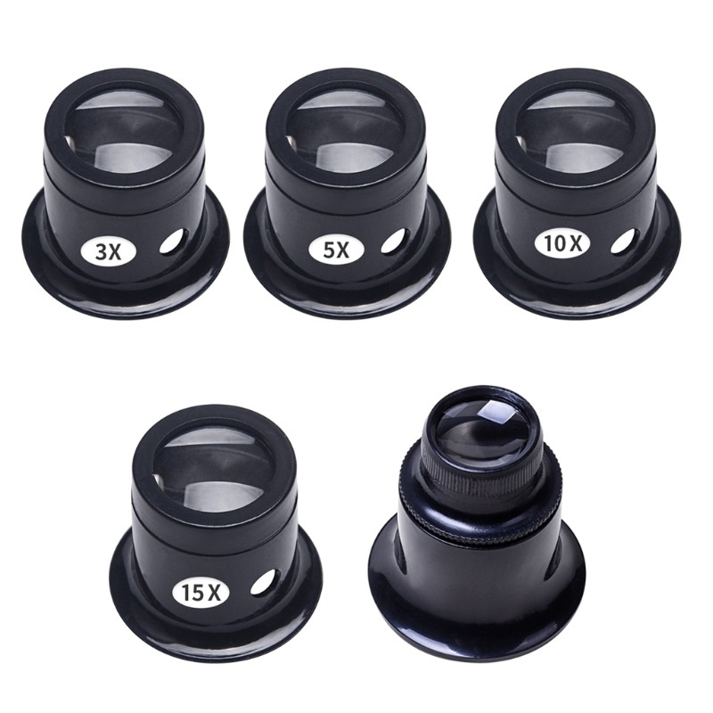 3X 5X 10X15X 20X Jewelry Eye Loupe Ring Magnifier Single Lens Magnifying Glass for Watchmakers