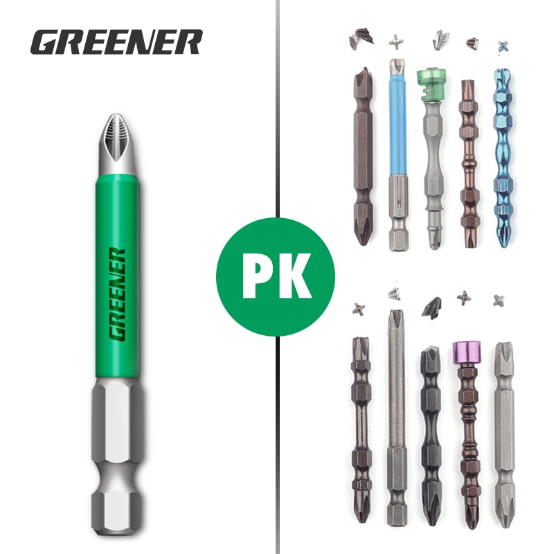 Greener Anti Slip Magnetic Impulse Head Cross High Hardness Hand Drill Bit Screw Electric Screwdriver Set 25 50 65 70 90 150mm PH2