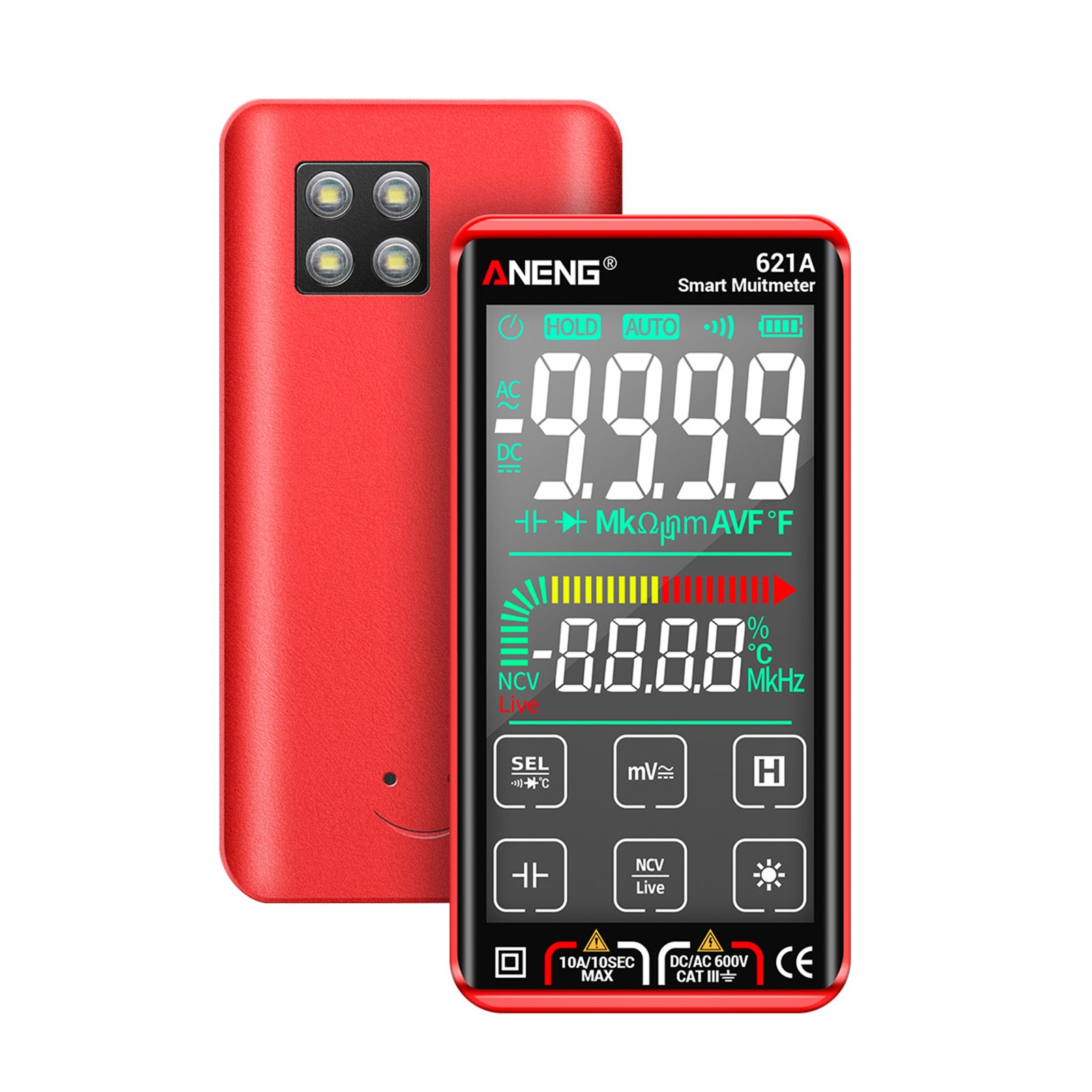 ANENG 621A Touch Screen Intelligent Digital Multimeter 9999 Counts Auto Range Rechargeable NCV Universal Meter Voltmeter Ammeter