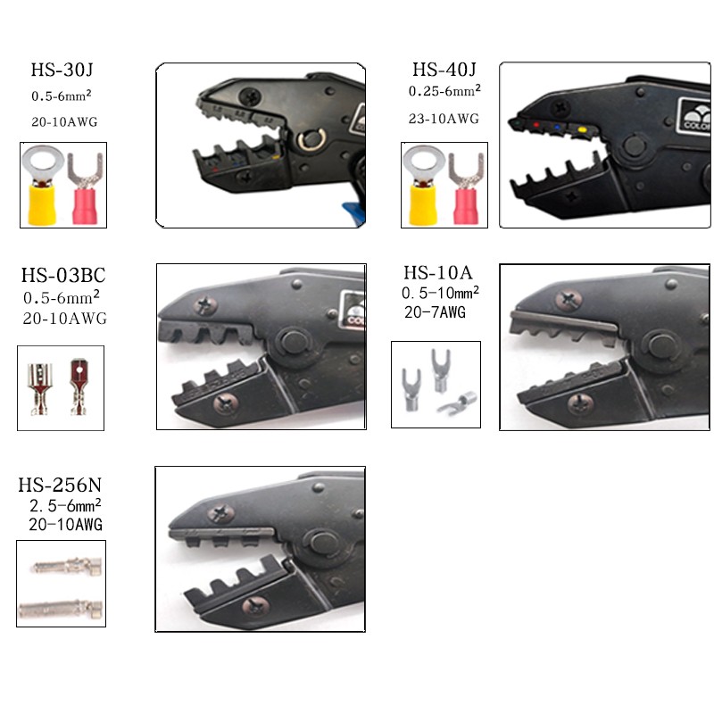 العقص كماشة الفك HS-30J / 03BC / 40J / 10A / 10WF / 35WF / 103 / 256N / 06WF2C / 05H لمحطات العقص