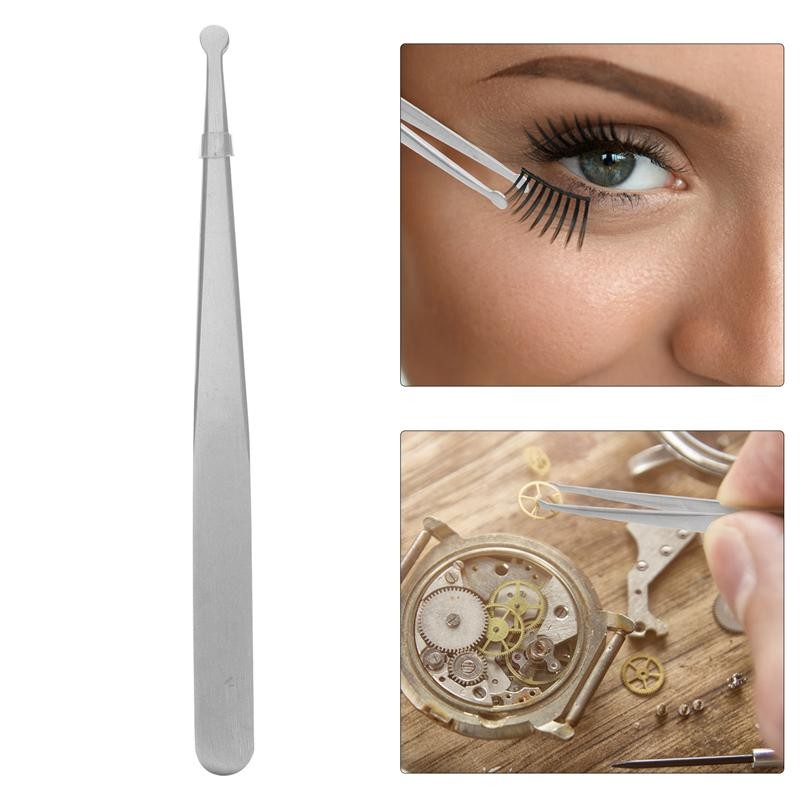 Precision tweezers, stainless steel tweezers, round, high elastic, non-magnetic, precise