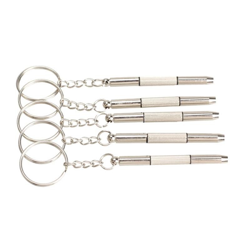 5pcs/set 3 in 1 Aluminum Steel Eyeglass Screwdriver Sets with Keychain Screwdrivers for Sunglass Eyeglass Watch Repair Kit Tools