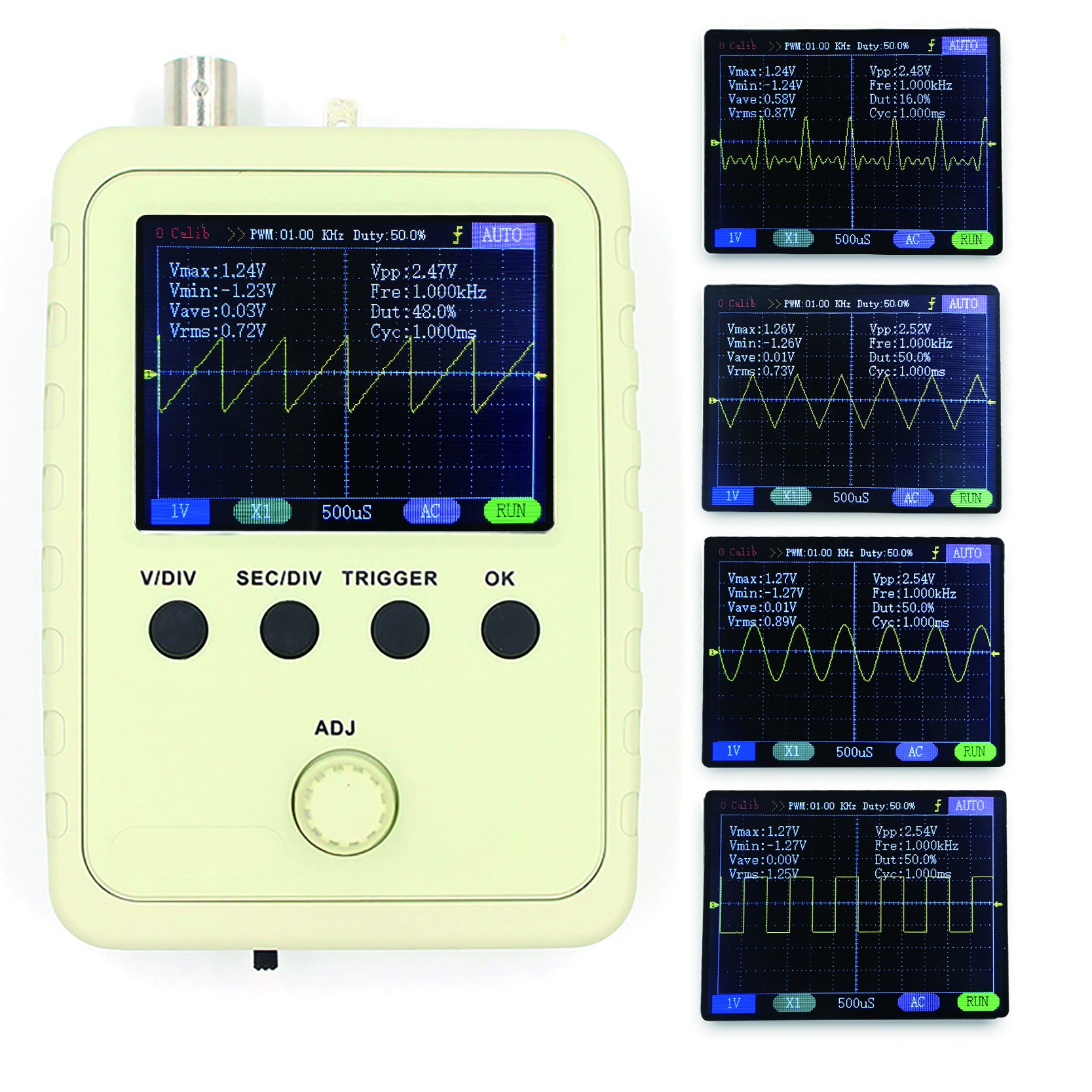 DSO FNIRSI-150 Digital Portable Pocket Oscilloscope Kit 1MSa/s 200KHz Analog Bandwidth Support 80KHz PWM and Firmware Update