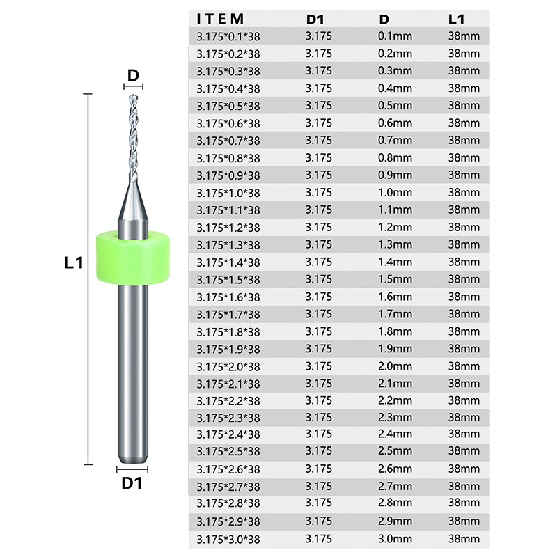 PCB مثقاب الخشب 30 قطعة 0.1-1.0 1.1-2.0 2.1-3.0 مللي متر مجموعة مايكرو بندقية الحفر ل حفر PCB لوحة دوائر كهربائية كربيد مثقاب الخشب