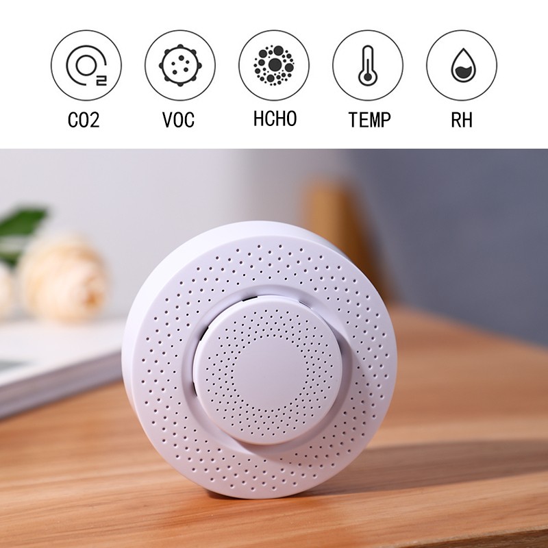 Tuya ZigBee Smart Air Box Air Quality Monitor CO2 VOC Gas Detector Sensor Automation Alarm Household Temperature Humidity Sensor