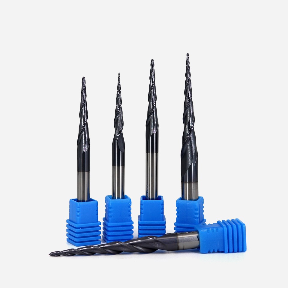 VACK - Ball Nose Pointed End Mills, 3.175mm, 4mm, 6mm, 8mm, Router Bits, Cnc, Wood and Metal Milling Machine