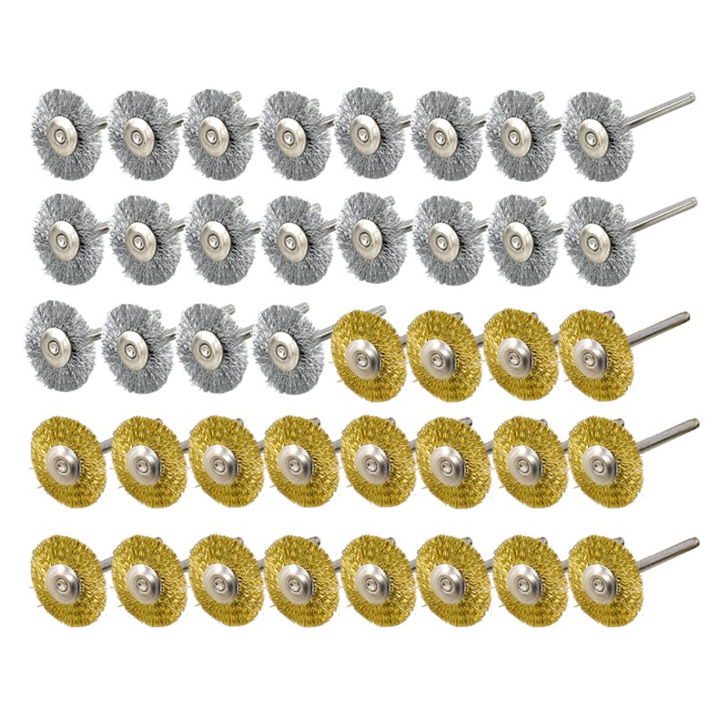 CMCP Steel Disc Wire Brush 40pcs Metal Polishing Disc For Dremel Rotary Tool